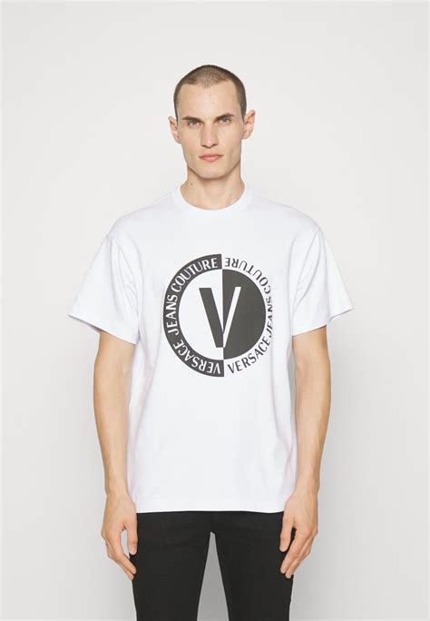 versace jeans big print shirt white|Versace Jeans couture white shirt.